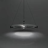 Modern Clear Glass Pendant Light with Integrated LED and Brass Hardware for Dining Room