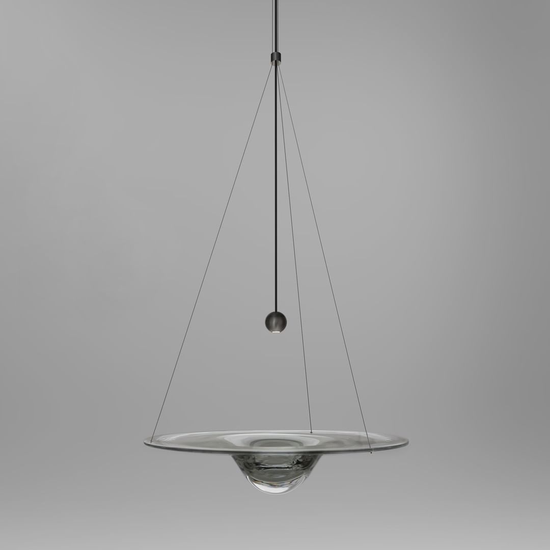 Modern Clear Glass Pendant Light with Integrated LED and Brass Hardware for Dining Room