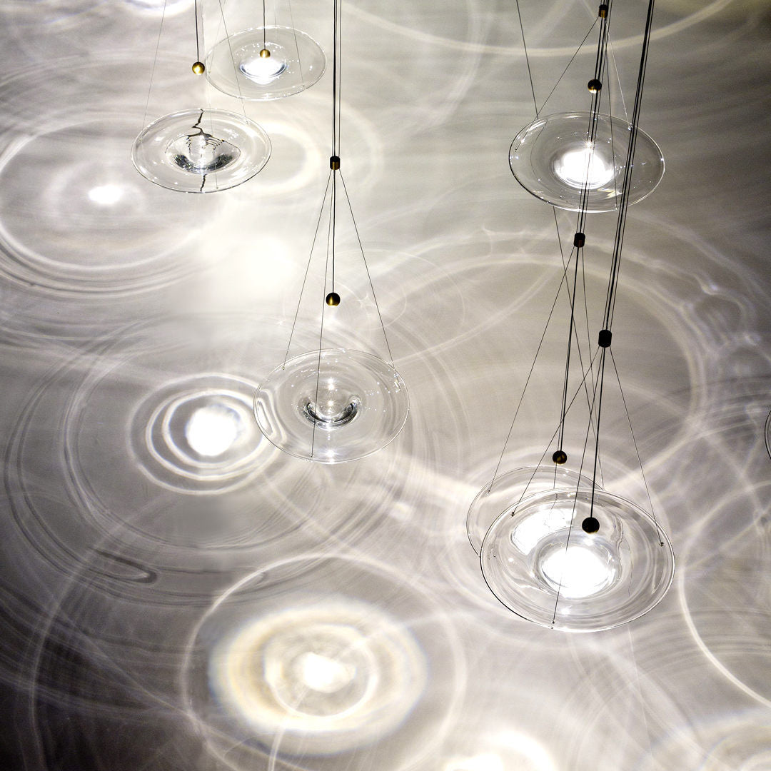 Modern Clear Glass Pendant Light with Integrated LED and Brass Hardware for Dining Room