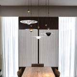 Modern Clear Glass Pendant Light with Integrated LED and Brass Hardware for Dining Room