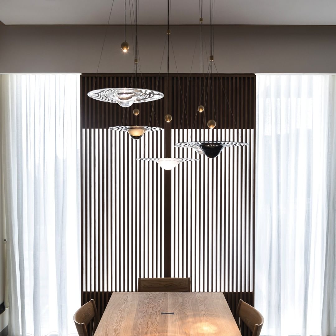 Modern Clear Glass Pendant Light with Integrated LED and Brass Hardware for Dining Room