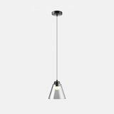 Modern Clear Thick Glass Sculptural Pendant Light Integrated LED Hanging Lamp for Living Room