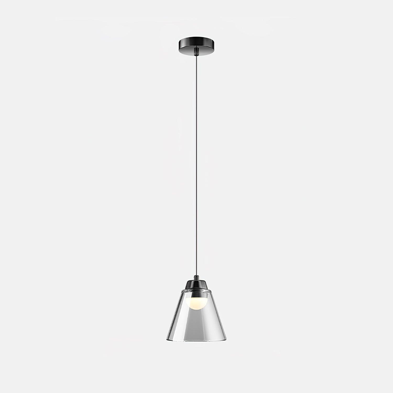 Modern Clear Thick Glass Sculptural Pendant Light Integrated LED Hanging Lamp for Living Room