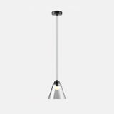 Modern Clear Thick Glass Sculptural Pendant Light Integrated LED Hanging Lamp for Living Room