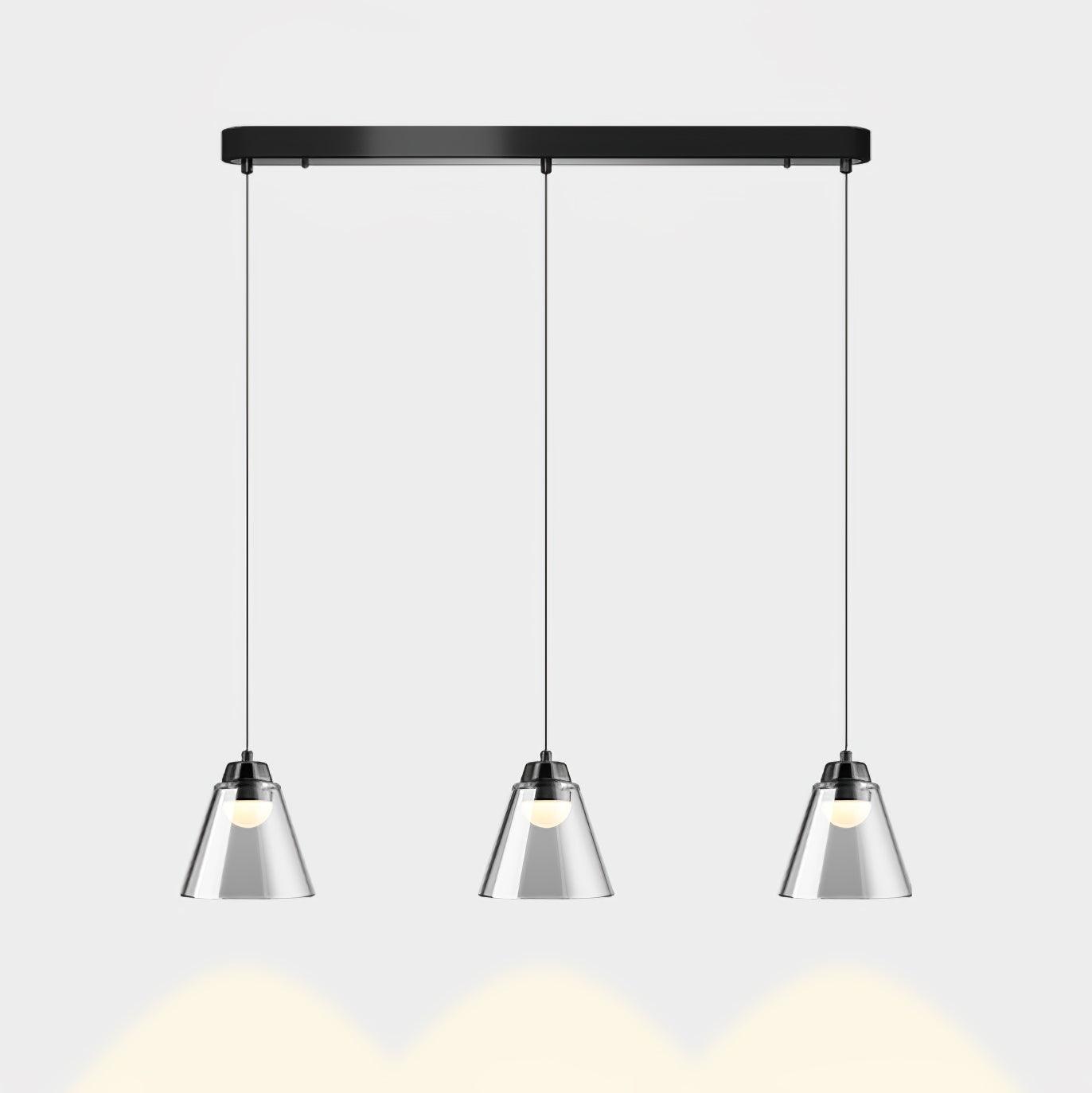 Modern Clear Thick Glass Sculptural Pendant Light Integrated LED Hanging Lamp for Living Room