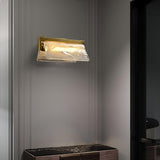 Modern Cloud Fog Opaque Glass Wall Sconce Set of 2 Polished Brass LED Bracket Light