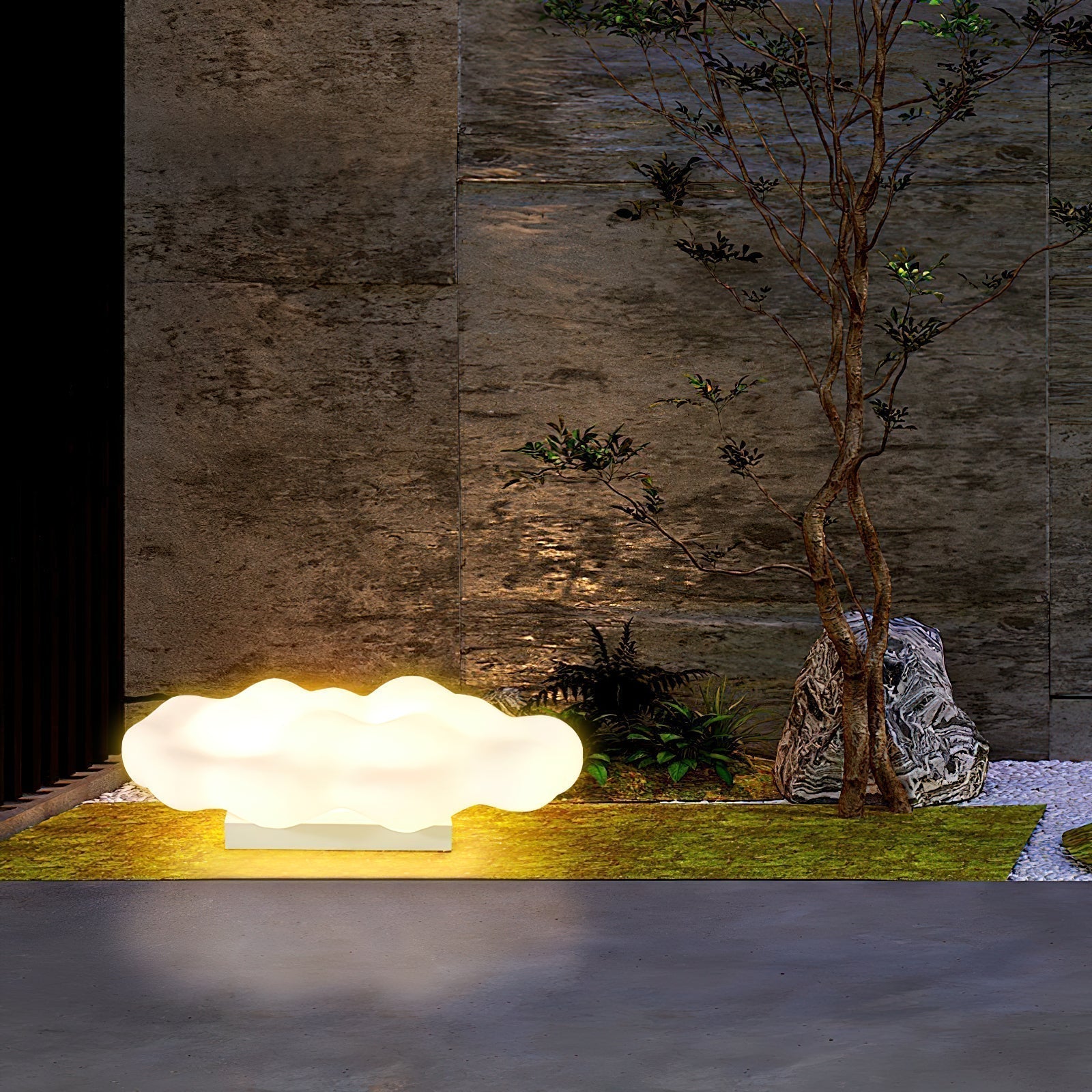 Modern Cloud Shaped Outdoor Floor Light for Garden and Patio Waterproof LED Path Lighting
