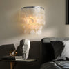 Modern Coastal Capiz Shell Wall Sconce Gold Chrome LED Bedside Accent Light