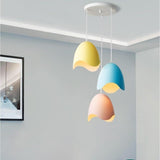 Modern Colorful Cluster Pendant Light with 3 LED Eggshell Shaped Metal Shades