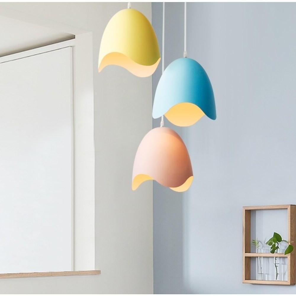 Modern Colorful Cluster Pendant Light with 3 LED Eggshell Shaped Metal Shades