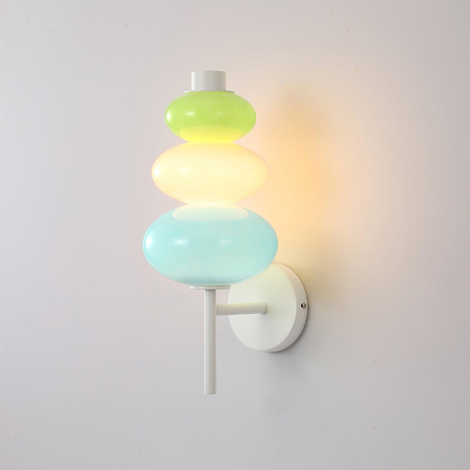Modern Colorful Glass Candy String Wall Sconce Lantern LED Light for Bedroom Living Room