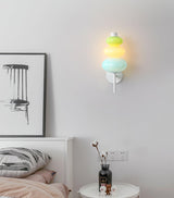 Modern Colorful Glass Candy String Wall Sconce Lantern LED Light for Bedroom Living Room