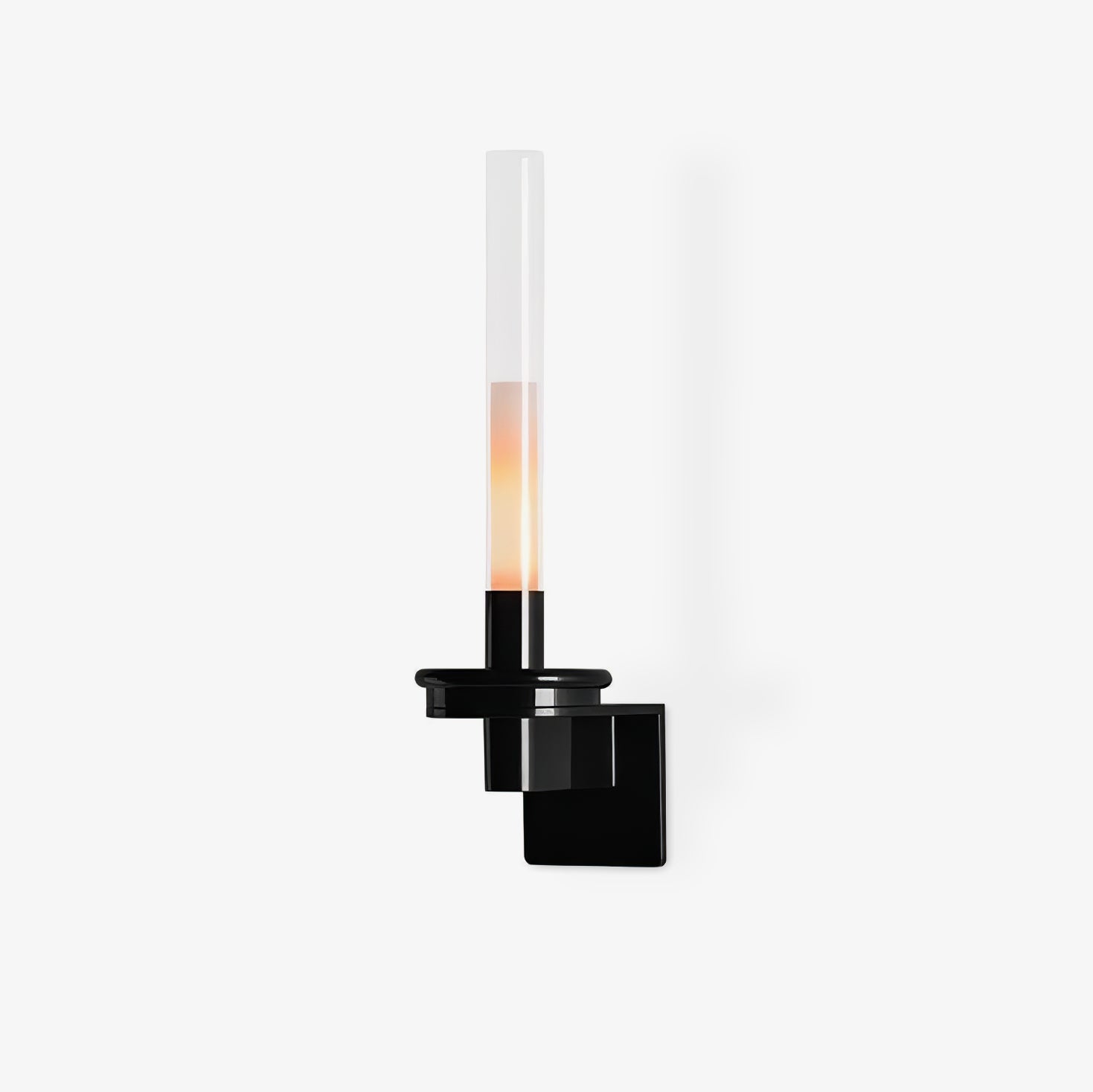 Modern Column Torch Wall Sconce LED Indoor Lighting with Glass Cylinder Shade