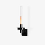 Modern Column Torch Wall Sconce LED Indoor Lighting with Glass Cylinder Shade