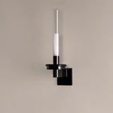 Modern Column Torch Wall Sconce LED Indoor Lighting with Glass Cylinder Shade