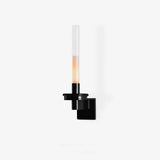 Modern Column Torch Wall Sconce LED Indoor Lighting with Glass Cylinder Shade