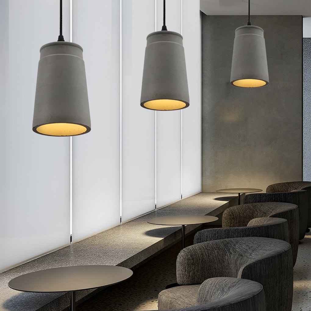 Modern Concrete Pendant Light Industrial Cement Hanging Lamp for Farmhouse Kitchen Island and Dining Area