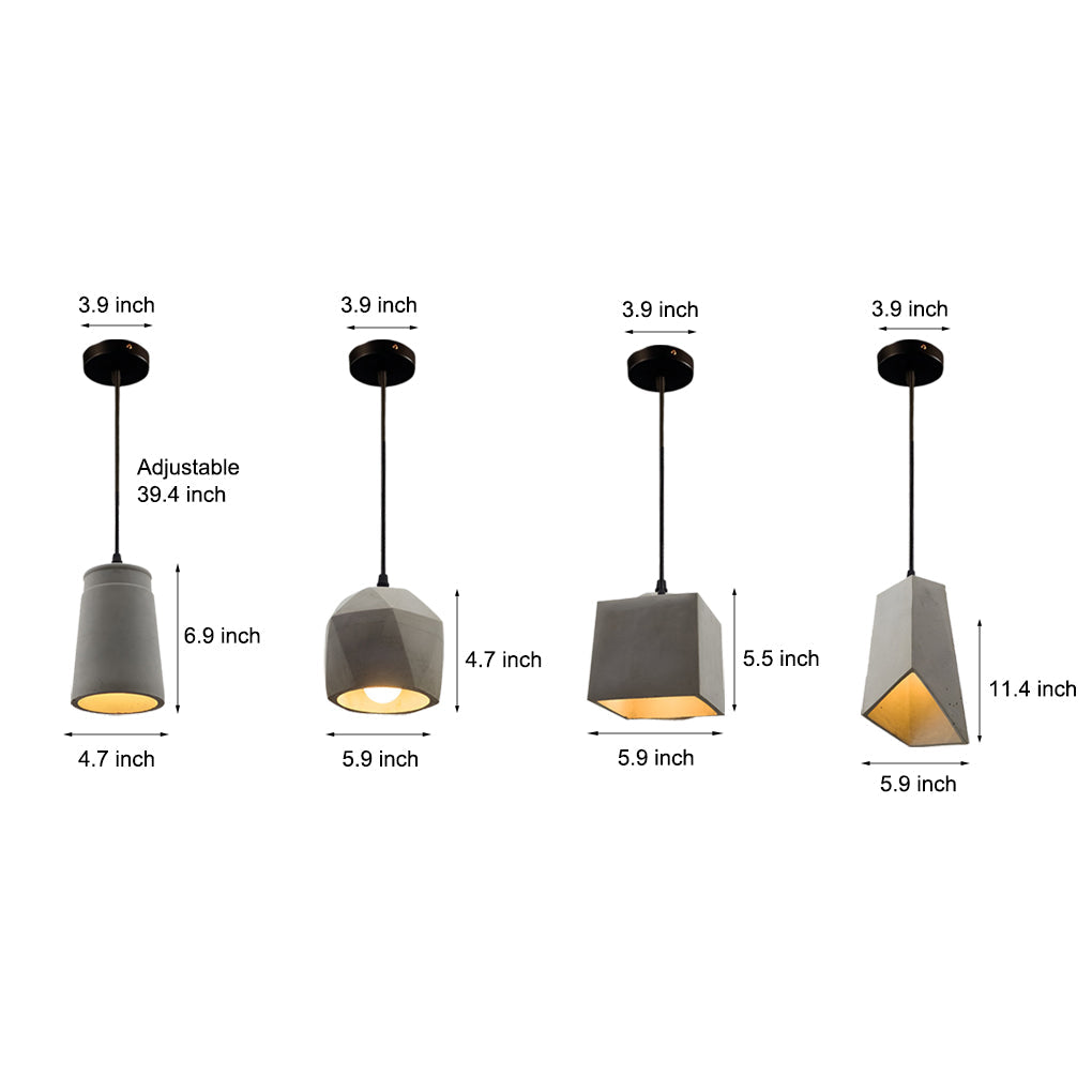 Modern Concrete Pendant Light Industrial Cement Hanging Lamp for Farmhouse Kitchen Island and Dining Area
