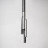 Modern Concrete Terrazzo Pendant Light Industrial Minimalist Cylinder Hanging Lamp for Kitchen and Dining Room