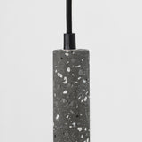 Modern Concrete Terrazzo Pendant Light Industrial Minimalist Cylinder Hanging Lamp for Kitchen and Dining Room