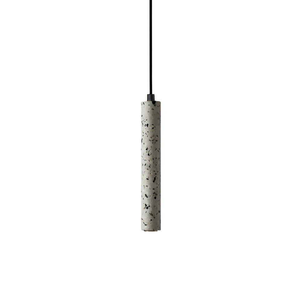 Modern Concrete Terrazzo Pendant Light Industrial Minimalist Cylinder Hanging Lamp for Kitchen and Dining Room