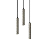 Modern Concrete Terrazzo Pendant Light Industrial Minimalist Cylinder Hanging Lamp for Kitchen and Dining Room