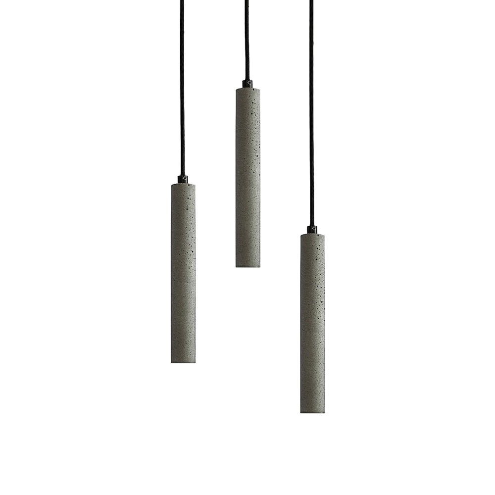 Modern Concrete Terrazzo Pendant Light Industrial Minimalist Cylinder Hanging Lamp for Kitchen and Dining Room