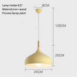 Modern Cone Metal Pendant Light with Wood Detail for Kitchen Island and Dining Room