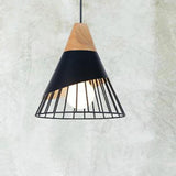 Modern Conical Lantern Pendant Light for Kitchen Island Metal LED Hanging Ceiling Lamp
