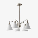 Modern Cono Multi Head Asymmetric Pendant Light Sand Nickel Cone Chandelier