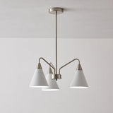 Modern Cono Multi Head Asymmetric Pendant Light Sand Nickel Cone Chandelier