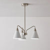 Modern Cono Multi Head Asymmetric Pendant Light Sand Nickel Cone Chandelier
