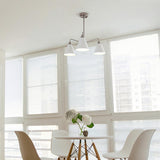 Modern Cono Multi Head Asymmetric Pendant Light Sand Nickel Cone Chandelier