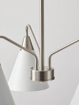 Modern Cono Multi Head Asymmetric Pendant Light Sand Nickel Cone Chandelier