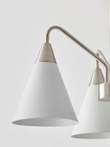 Modern Cono Multi Head Asymmetric Pendant Light Sand Nickel Cone Chandelier
