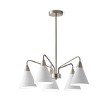 Modern Cono Multi Head Asymmetric Pendant Light Sand Nickel Cone Chandelier