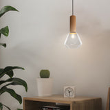 Modern Copper and Cork Glass Pendant Light with Diamond Jar Shade for Dining Room and Bar