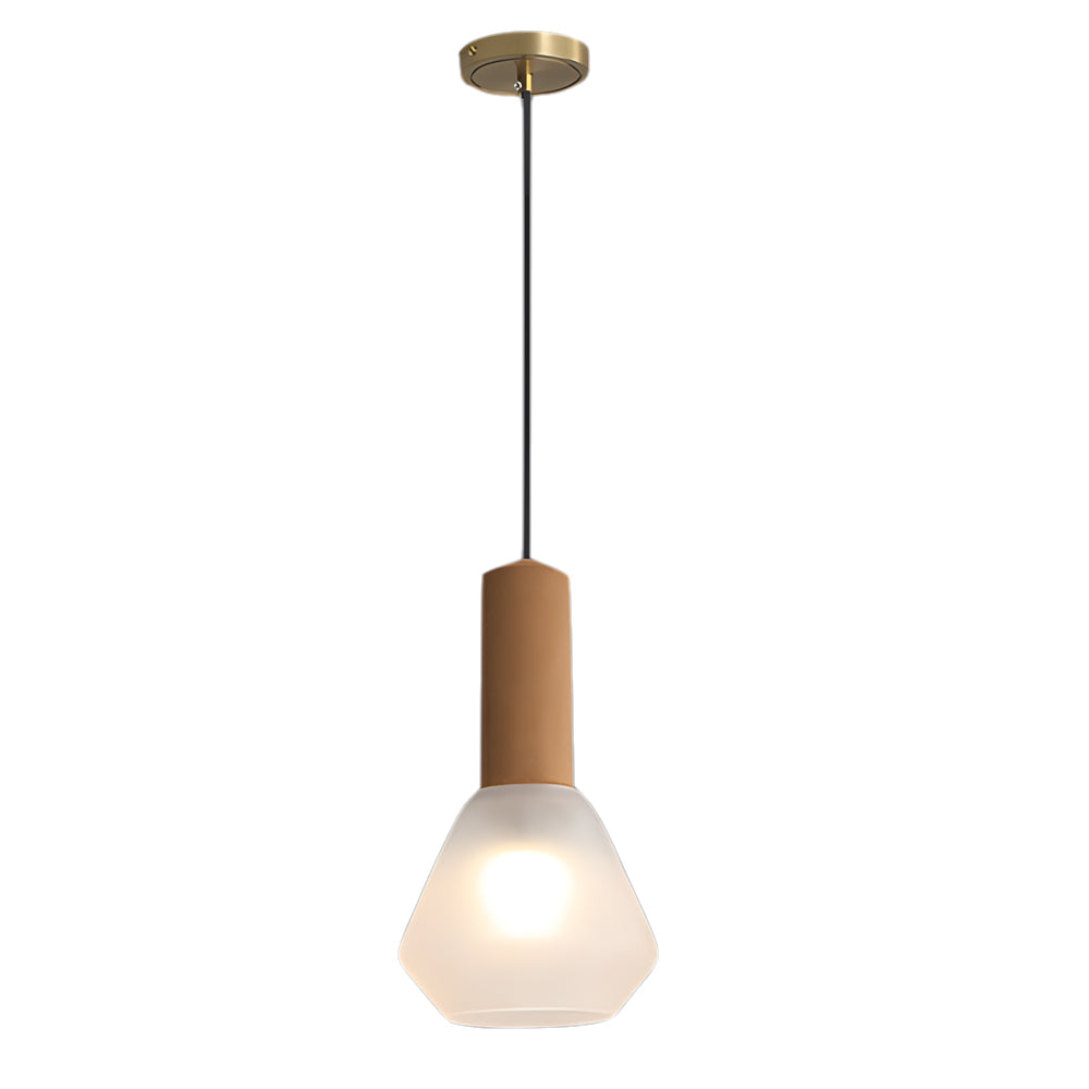Modern Copper and Cork Glass Pendant Light with Diamond Jar Shade for Dining Room and Bar