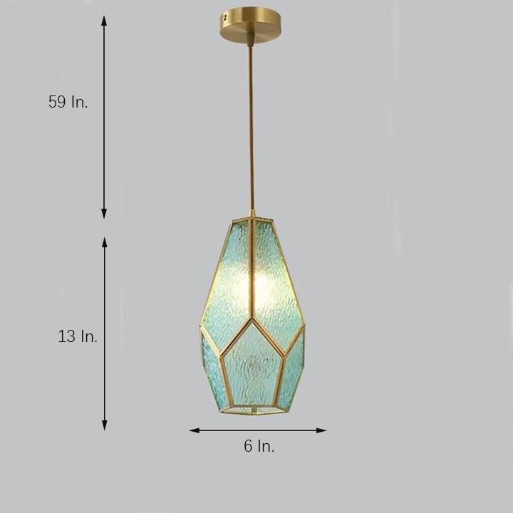 Modern Copper and Glass Geometric Pendant Light for Kitchen Island and Dining Room