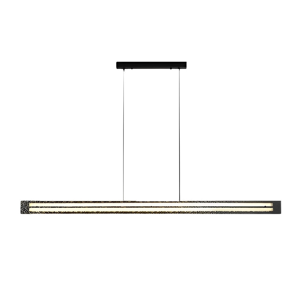 Modern Copper and Glass LED Chandelier Nordic Stepless Dimming Ring and Strip Pendant Light