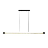 Modern Copper and Glass LED Chandelier Nordic Stepless Dimming Ring and Strip Pendant Light