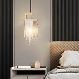 Modern Copper and Handmade Glass LED Pendant Light for Bedroom and Dining Room