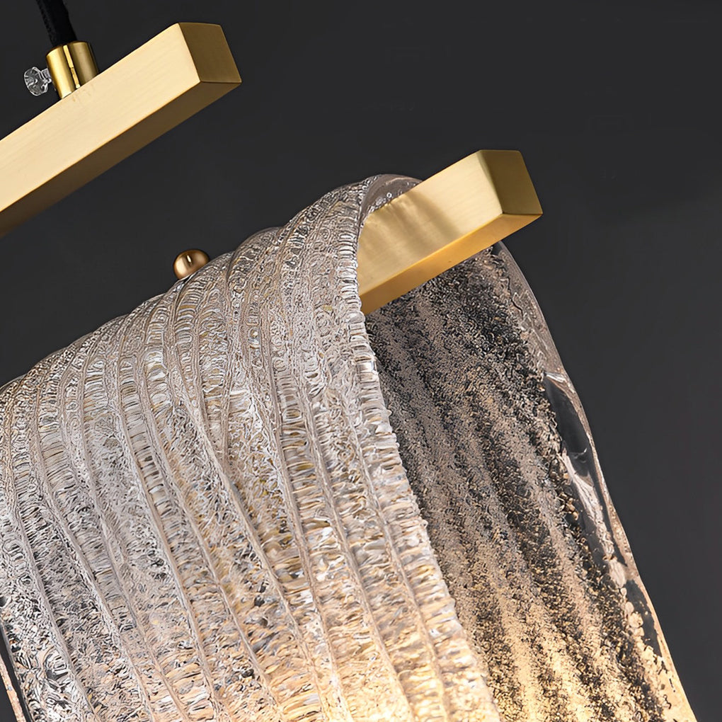 Modern Copper and Handmade Glass LED Pendant Light for Bedroom and Dining Room