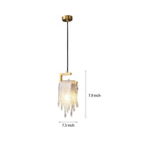 Modern Copper and Handmade Glass LED Pendant Light for Bedroom and Dining Room