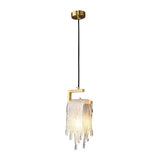 Modern Copper and Handmade Glass LED Pendant Light for Bedroom and Dining Room