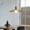 Modern Copper Flared Pendant Light with Milk Glass Shade for Dining Room Bedroom