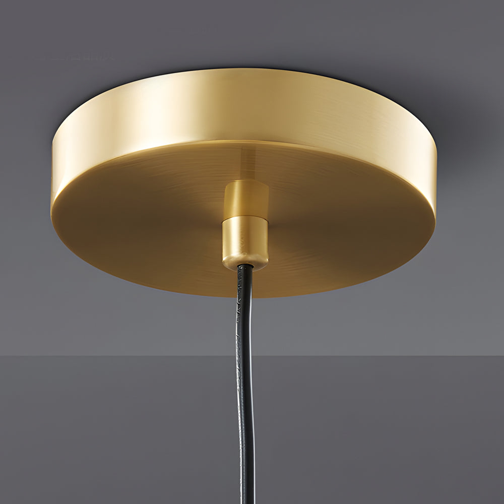 Modern Copper Flared Pendant Light with Milk Glass Shade for Dining Room Bedroom