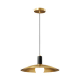 Modern Copper Flared Pendant Light with Milk Glass Shade for Dining Room Bedroom