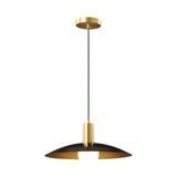 Modern Copper Flared Pendant Light with Milk Glass Shade for Dining Room Bedroom