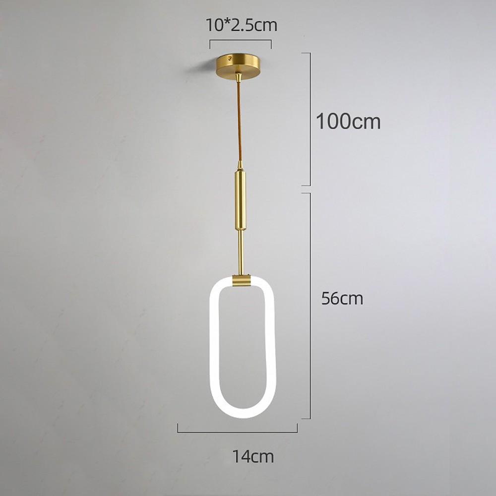 Modern Copper LED Pendant Light Nordic Style Gold Hanging Fixture for Kitchen Island and Dining Room